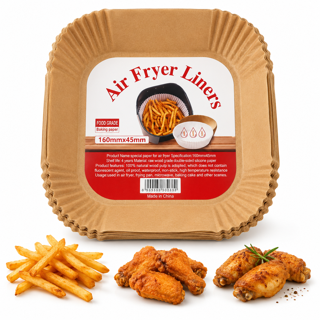NIRAVE Air Fryer Paper Liners 100 Pcs | 160mm × 45mm